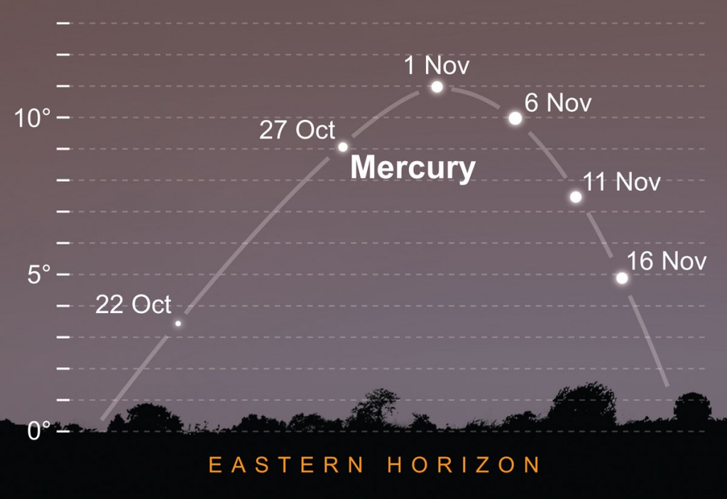 Mercury climbs high in the morning sky. AN Graphic by Greg Smye-Rumsby.