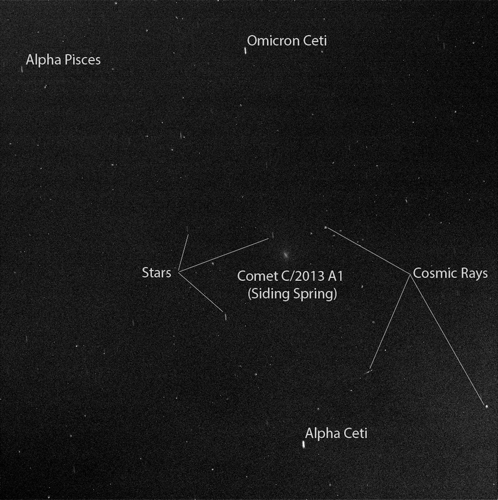 Researchers used the Pancam on NASA's Mars Exploration Rover Opportunity to capture this view of comet C/2013 A1 Siding Spring as it flew near Mars on Oct. 19, 2014. Credit: NASA/JPL-Caltech/Cornell Univ./ASU/TAMU