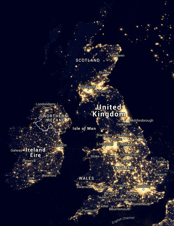 How bad is light pollution where you live? Click on this image to launch NASA's interactive and searchable Blue Marble Navigator. Image credit: NASA's Earth Observatory