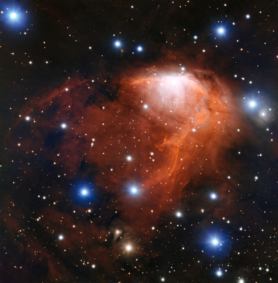 This richly coloured cloud of gas called RCW 34 is a site of star formation in the southern constellation of Vela (The Sails). This image was taken using the FORS instrument on ESO’s Very Large Telescope in northern Chile. Image credit: ESO.