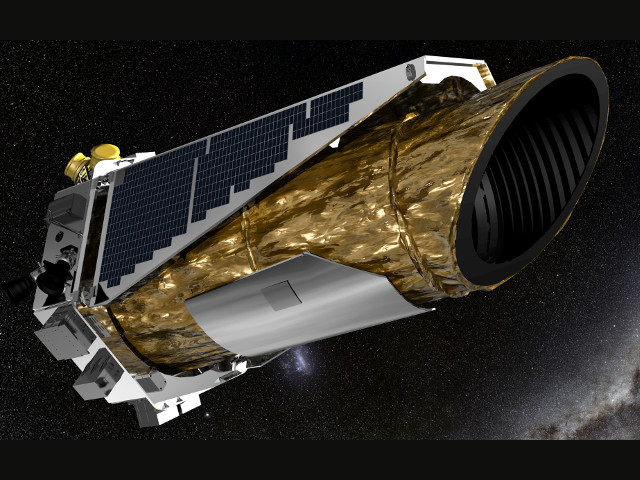 This artist's impression shows NASA's planet-hunting Kepler spacecraft, sporting a 95-cm (37-inch) Schmidt telescope, operating in its new mission profile called K2. Image credit: NASA Ames/JPL-Caltech/T Pyle.