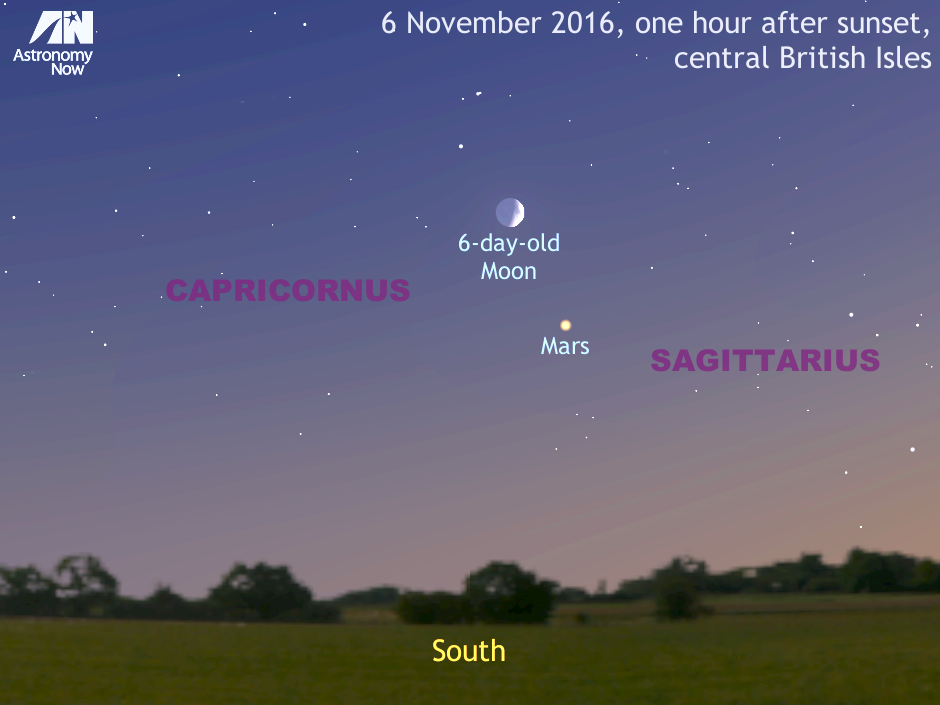 See The Crescent Moon Meet Mars In The Evening Sky Of 6 November