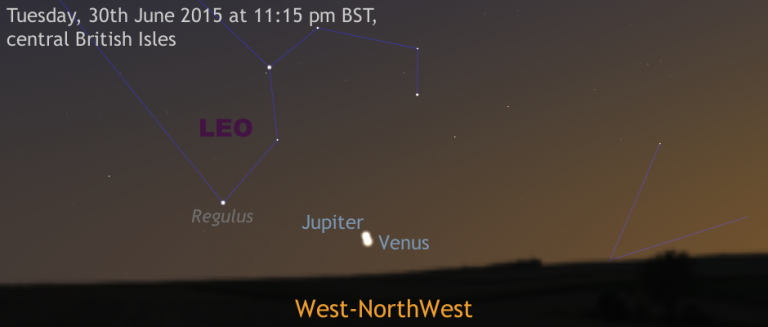 Watch planets Venus and Jupiter converge in the June evening sky ...