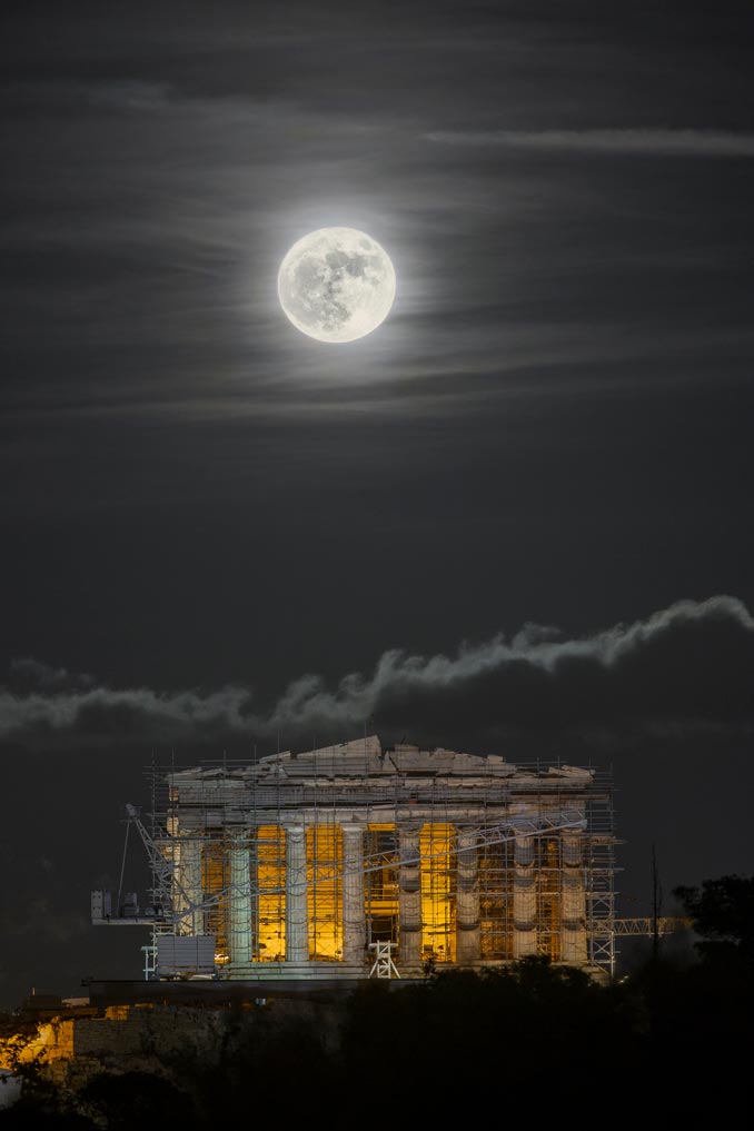 Supermoon over the Acropolis