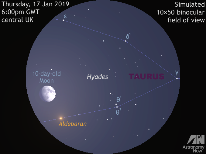 The Moon meets Aldebaran and the Hyades in the evening sky of 15 ...