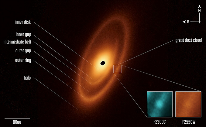 Dust clouds detected on moon from debris' impact